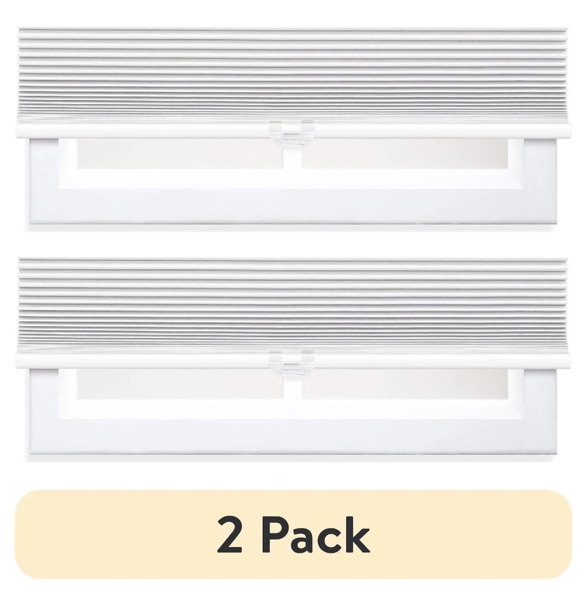(2 Pack) Cordless Polyester Blackout Cellular Shade, White, 30" X 72"
