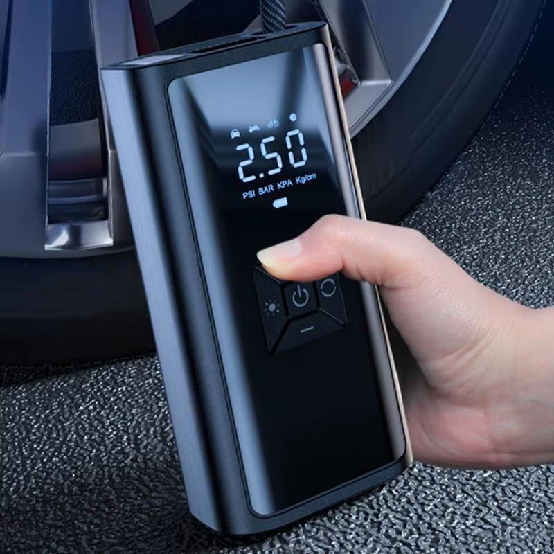 Portable Digital Tire Inflator - Compact Air Compressor for Cars and Bikes with Easy-to-Read Display