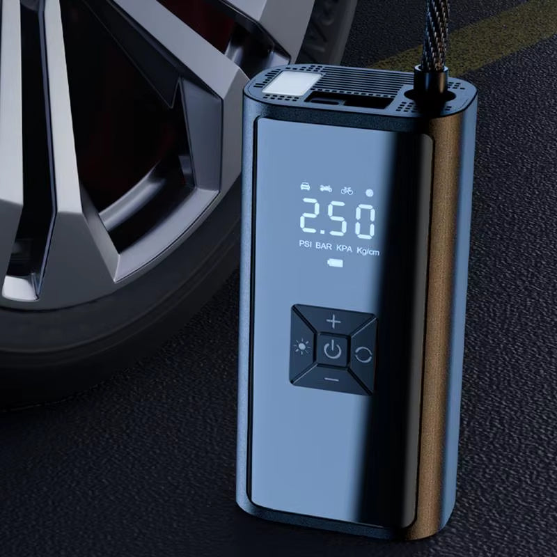 Portable Digital Tire Inflator - Compact Air Compressor for Cars and Bikes with Easy-to-Read Display