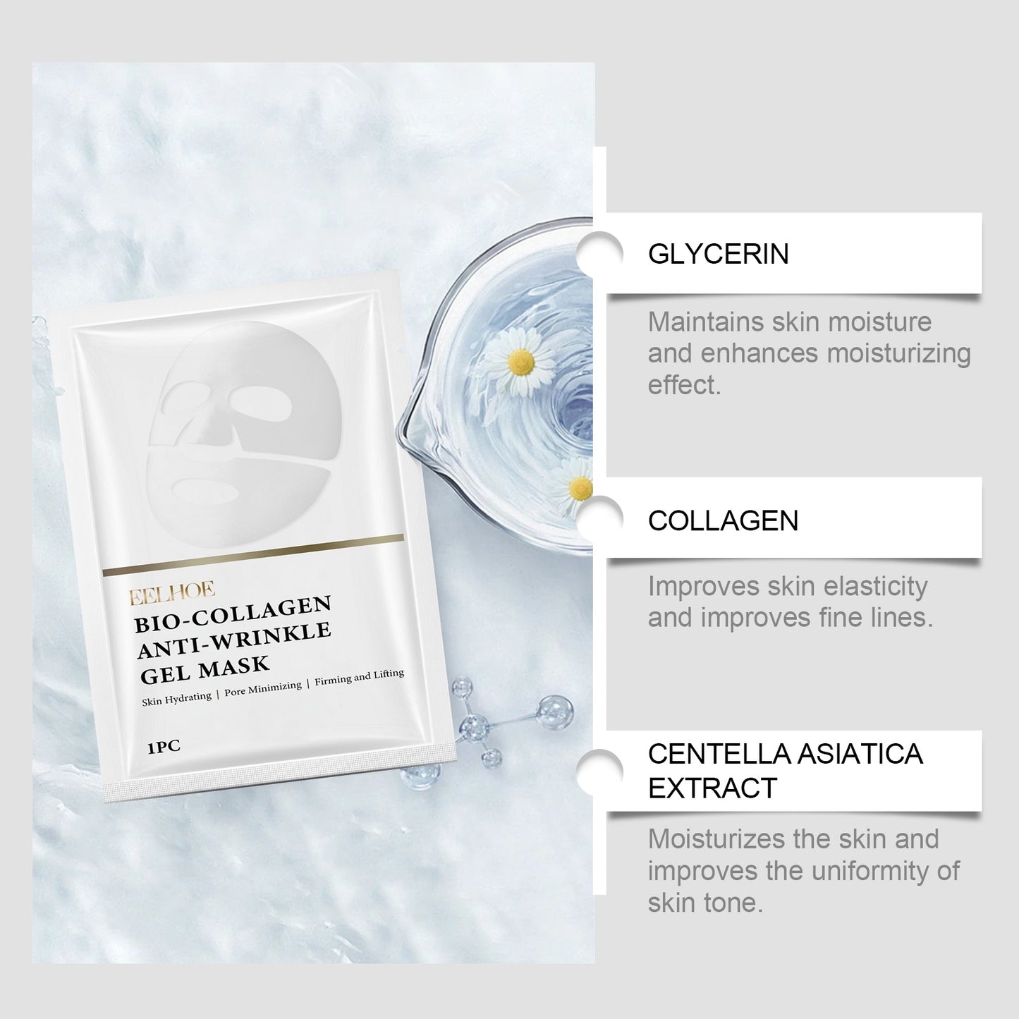EELHOE Collagen Mask Pouch Collagen Essence Gently Nourishes And Softens The Facial Skin, Hydrating And Moisturizing