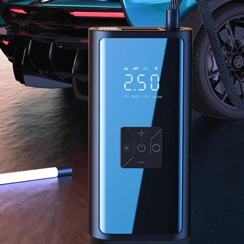 Portable Digital Tire Inflator - Compact Air Compressor for Cars and Bikes with Easy-to-Read Display