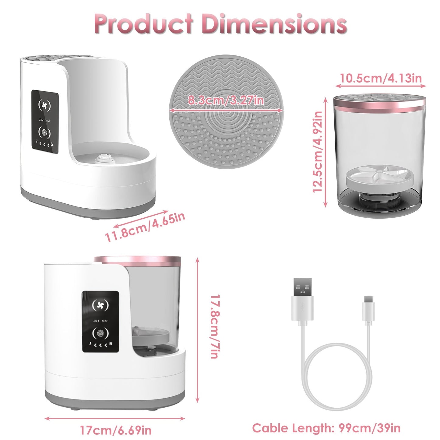 4 In 1 Electric Makeup Brush Cleaner USB Powered Automatic Brush Blender Machine With Timer Digital Display Cleaning Drying UV Disinfection Brush Storage For All Types Of Brushes