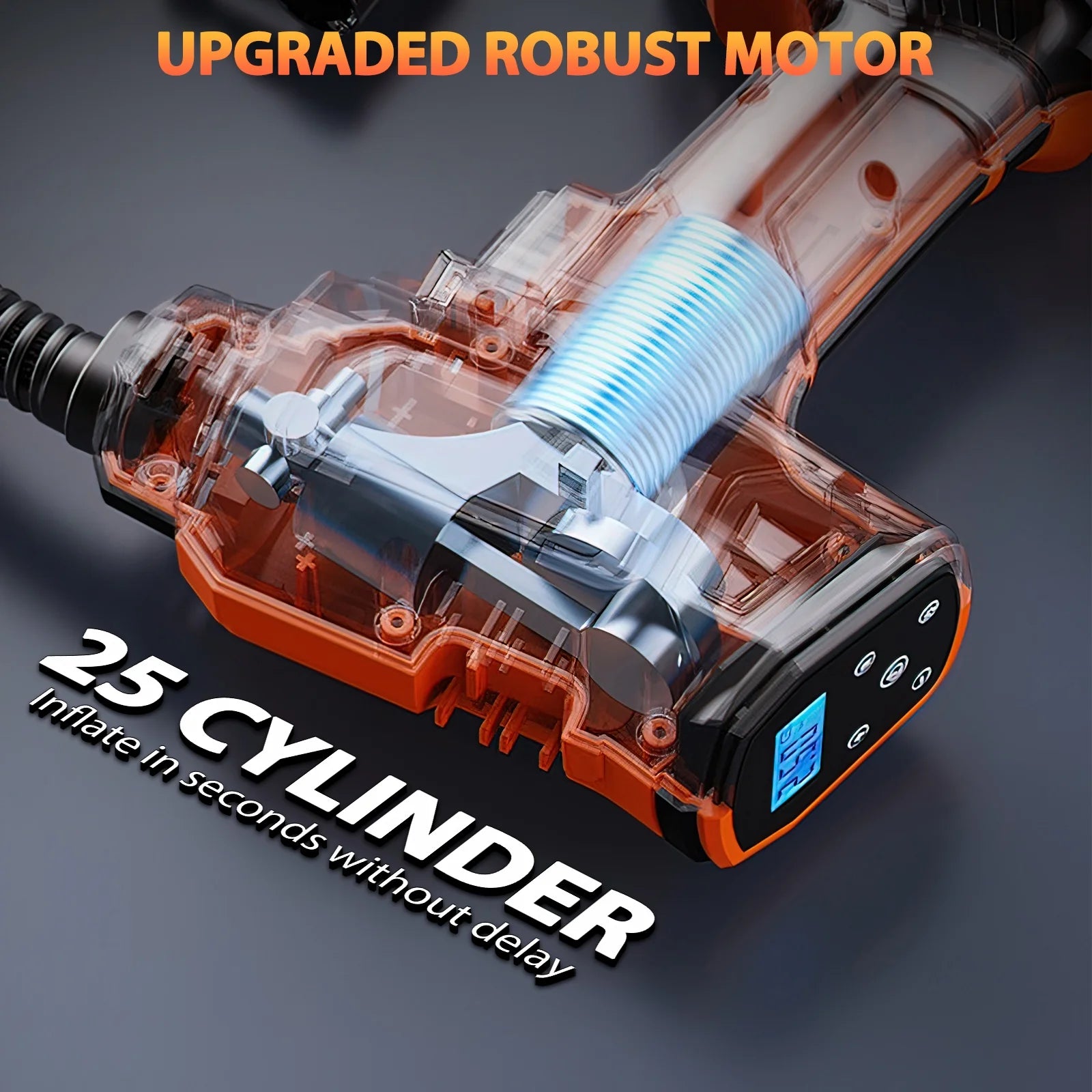 Cordless Tire Inflator,  Portable Air Compressor, 150PSI Handheld Air Pump with 21V Rechargeable Battery, Digital Pressure Gauge for Cars Motorcycles